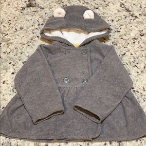 Carter’s 18 month gray fleece animal ear pea coat